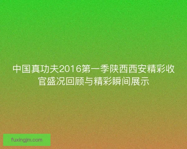 中国真功夫2016第一季陕西西安精彩收官盛况回顾与精彩瞬间展示