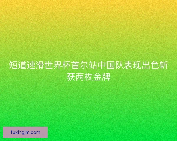短道速滑世界杯首尔站中国队表现出色斩获两枚金牌